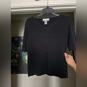 Nine West Classic Black V-Neck Shirt